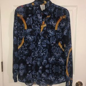 STELLA JEAN FLORAL SHIRT SACRED TRIBAL COW